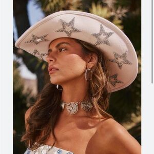 12th tribe blaze cream rhinestone star cowboy hat OS